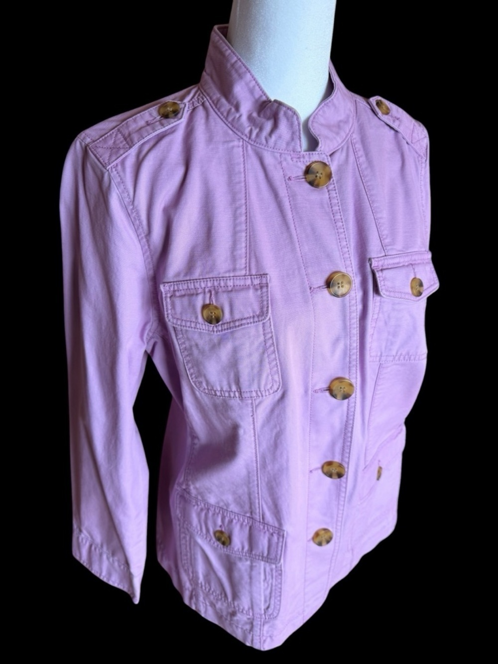 Talbots Lilac Utility Jacket with Button Front - Picture 14 of 14